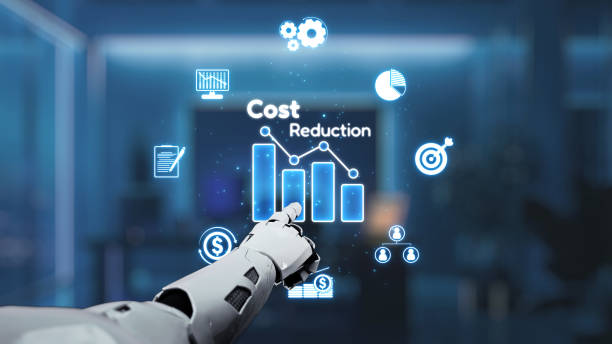 istock Robotic Arm Interacting with Digital Graphs and Icons Representing Cost Reduction Strategies in a Modern Business Environment. Auvana 2200981597