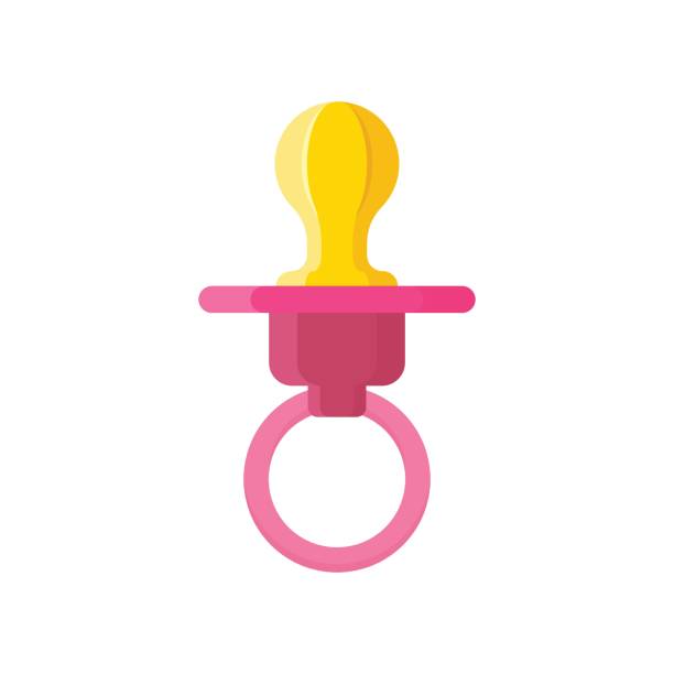 istock Baby pacifier icon in flat style. Nipple for newborn child vector illustration on isolated background. Soother sign business concept. 2200982634