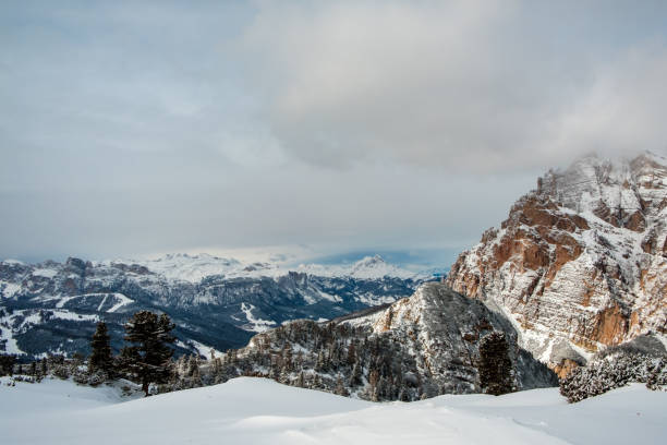 istock Stormy clouds in italian dolomites in a snowy winter 2200985295