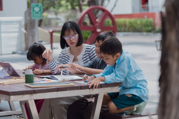 istock Students are taking extra classes during their school holidays with their teachers. 2200993277