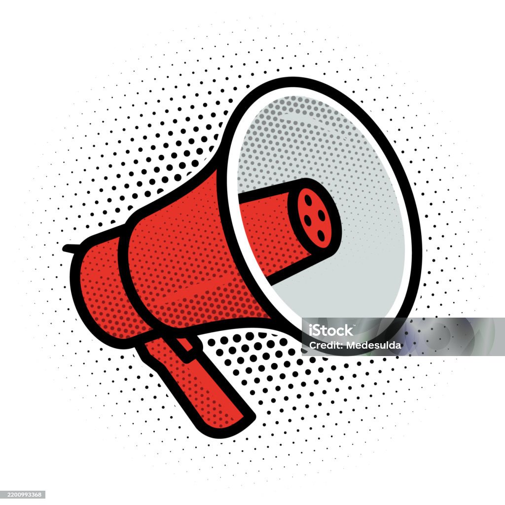 Megophone Sign Megaphone Sign In Vector Stock Illustration - Download Image Now - Pop ...