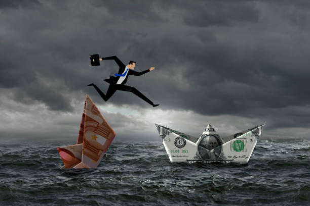 istock Two boats made of paper 2201002157