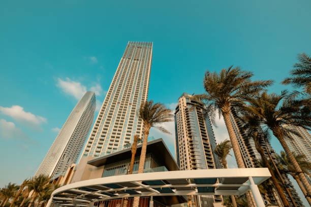 istock Buildings at Dubai Creek Harbor, Modern Architecture building 2201008947