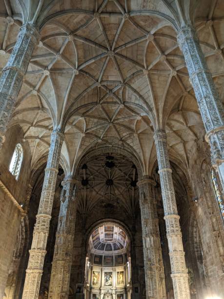 istock a big old church with columns and arches on the ceiling 2201011226