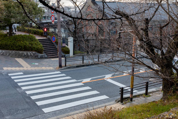 istock Pedestrian crosswalk on a Japanese street 2201016758
