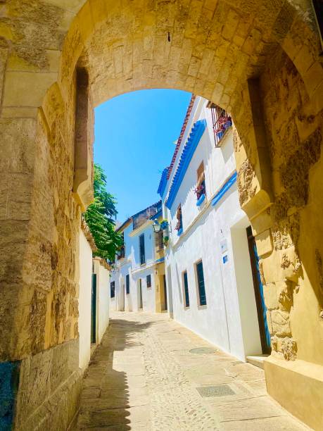 istock Charming Mediterranean Alley Framed by Historic Stone Arch 2201025859