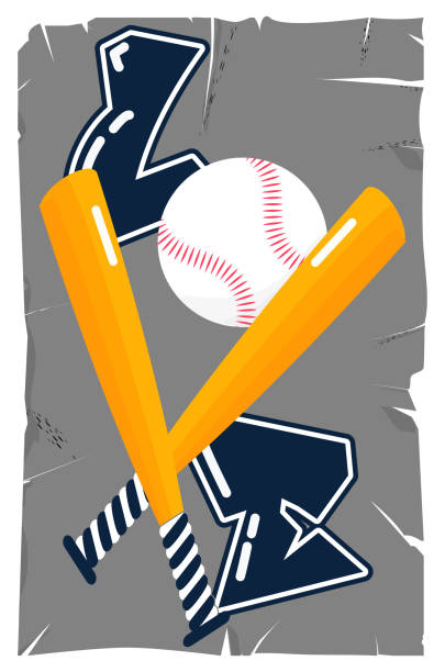 istock Love - white and blue with baseball ball and bats, vector sport graphic for street art - - 2201030673
