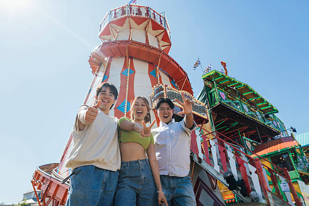 Wheels on the gates in Luna Park in Coney Island. New York. USA