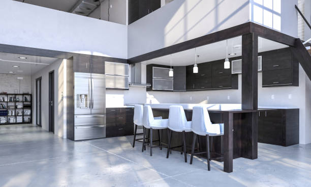 Cozy Living Room and Kitchen Interior