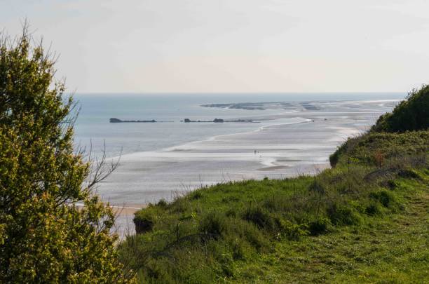 istock Mulberry Harbour at Arromanches and Omaha Beach, Normandy, France 2201042636