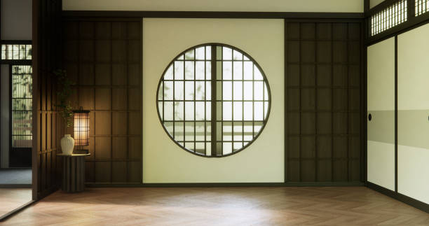 istock room and japan door Looking from the window light shining through outside. 2201042723