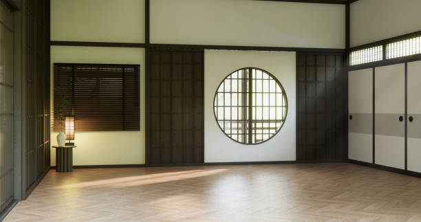room and japan door Looking from the window light shining through outside.