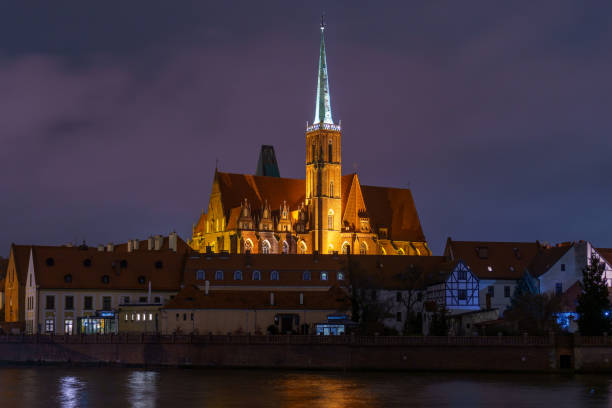 istock Wrocaw Cathedral at Night  Illuminated Gothic Landmark 2201052308