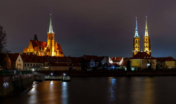 istock Wrocaw Cathedral at Night  Illuminated Gothic Landmark 2201052315