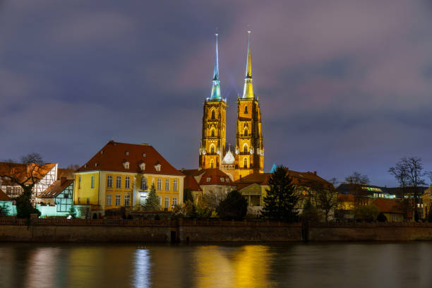 istock Wrocaw Cathedral at Night  Illuminated Gothic Landmark 2201052327