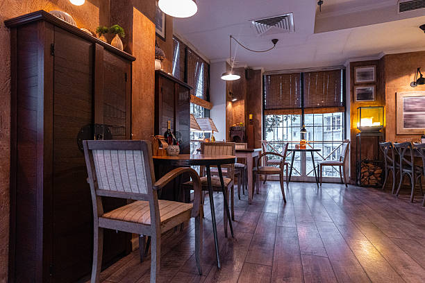 istock Restaurant Interior Design With Cozy Warm Atmosphere 2201058379