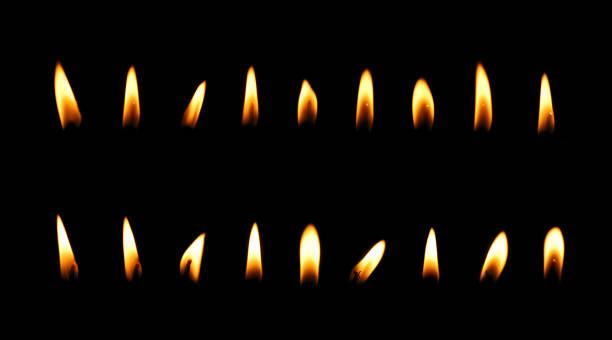 istock Candlelight and flame Black illustration lights with dark background at night, bright celebration, a funeral with death in a cemetery. 2201062217