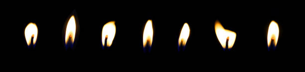 istock Candlelight and flame Black illustration lights with dark background at night, bright celebration, a funeral with death in a cemetery. 2201062244