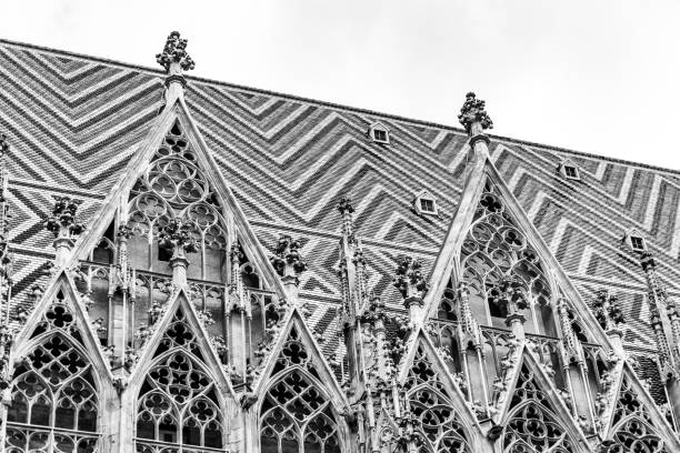Rooftop of St. Stephen Cathedral Stephansdom in Stephansplatz in Vienna, Austria on 3 May 2023