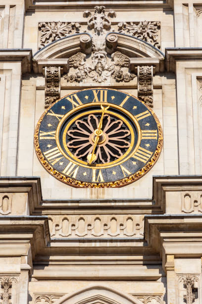 istock Clock (made in year 1288) on Westminster Abbey facade in London, UK 2201066767