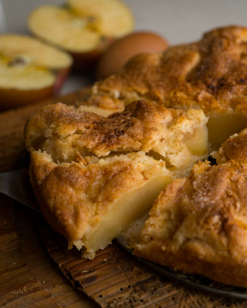istock Delicious cinnamon cake with fresh apple pieces. Traditional German recipe. 2201068228