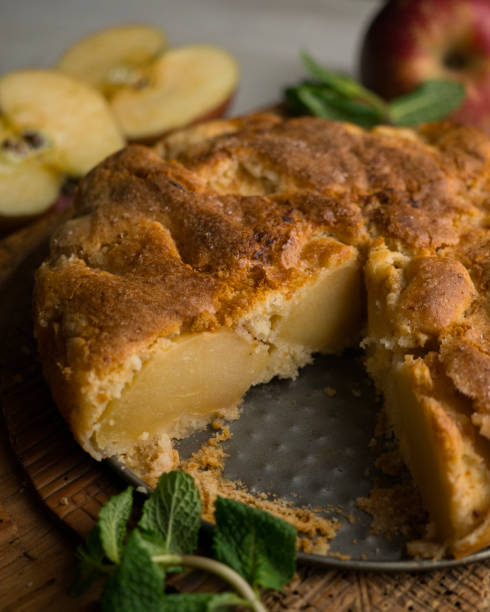 istock Delicious cinnamon cake with fresh apple pieces. Traditional German recipe. 2201068231
