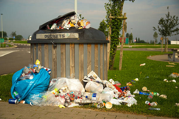istock Garbage overflowing in France. 2201074001