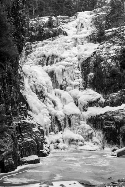 istock Frozen Kamieczyk Waterfall in Winter in the Karkonosze Mountains 2201077741