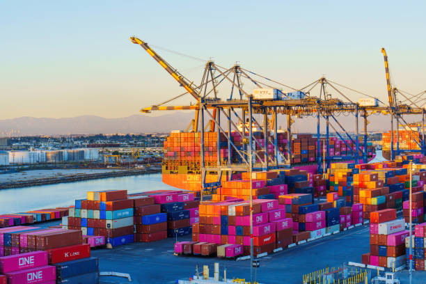 cần cẩu xếp container tại cảng long beach, ca - xưởng đóng tàu hình ảnh sẵn có, bức ảnh & hình ảnh trả phí bản quyền một lần