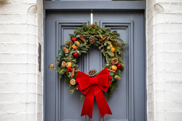 Wreath decoration outside a London house