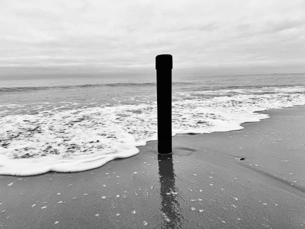 Hoek van Holland beach captured during a windy day during spring season.