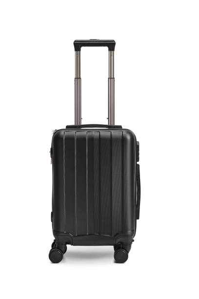 istock Studio shot of a small black suitcase with wheels 2201091449