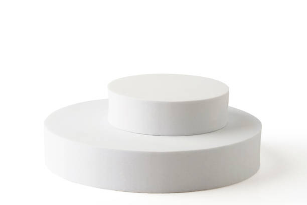 istock Podium, product stand, exhibition, pedestal, white background 2201092461