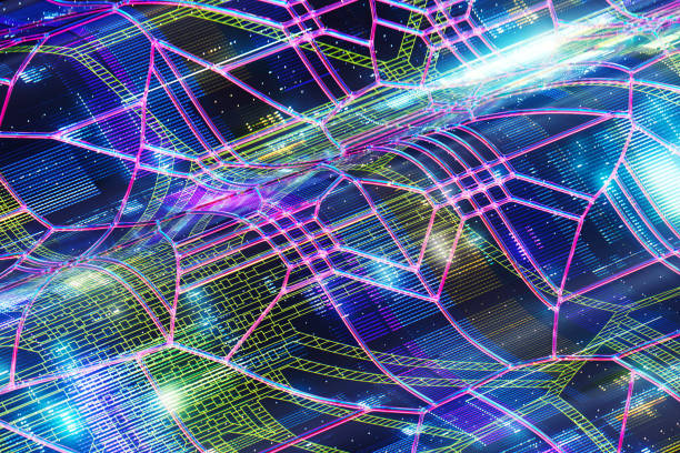 istock Complex network of data flowing through a futuristic digital landscape 2201092782