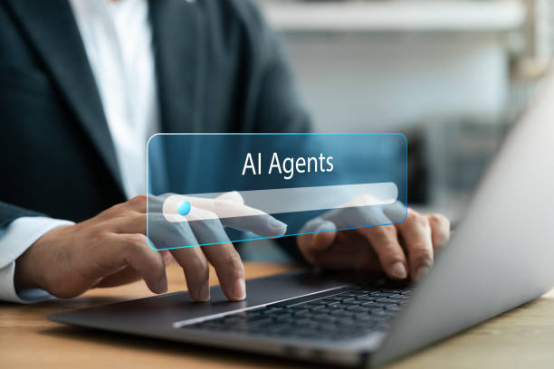 istock Businessmen use laptop with AI applications to help them optimize. 2201093479