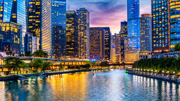 istock Chicago, Illinois skyline at dusk 2201098011