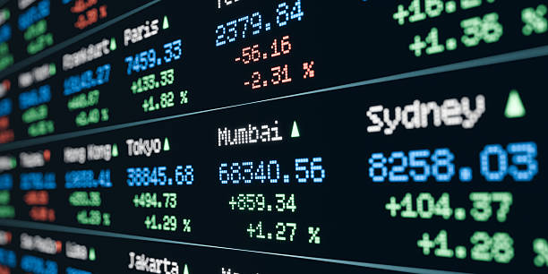 istock Close up trading screen, stock market data, Mumbai, Sydney. 2201099130