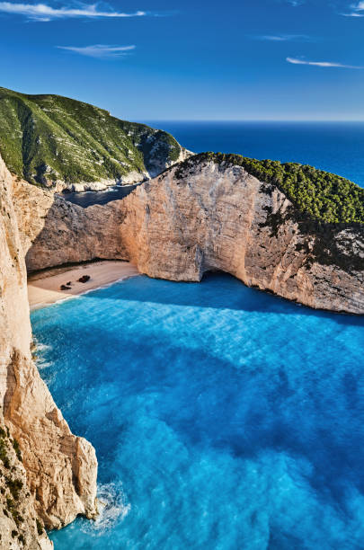 istock Navagio beach with shipwreck view, Zakynthos island, Greece 2201100393