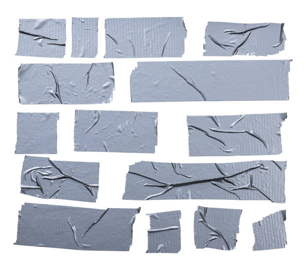 istock Set of grey duct tape pieces isolated on white background 2201100896
