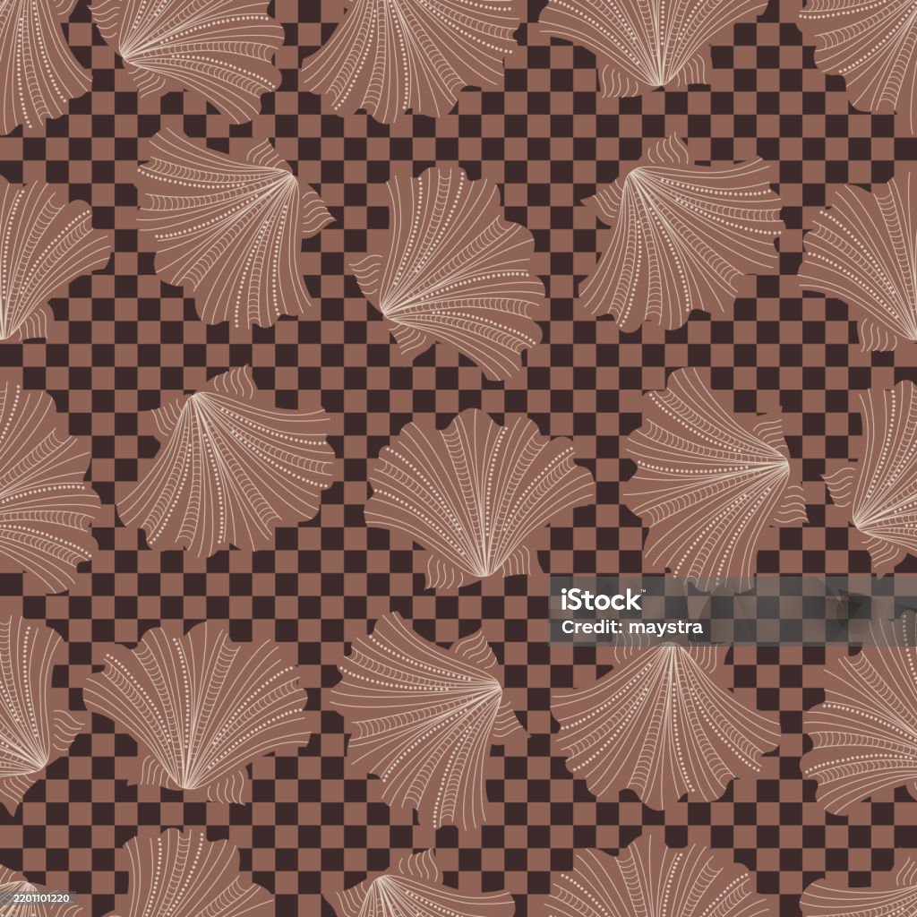 Mocca Mouse Shells On A Checkered Background Stock Illustration ...