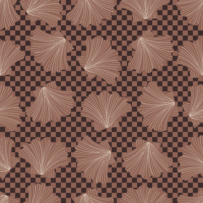 Checkered Shell Mocca Mouse Shells On A Checkered Background Stock Illustration ...