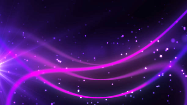 istock Light flares and particles move with magical galaxy lines shining in center. In motion star birth super nova dark magical fantasy like 3d opening portal bg. Award ceremony luxury curve beautiful bg. 2201101371