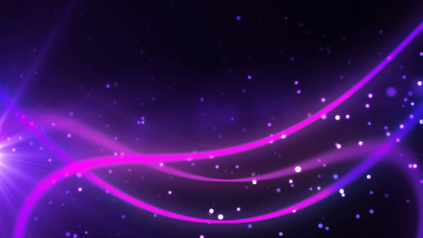 istock Light flares and particles move with magical galaxy lines shining in center. In motion star birth super nova dark magical fantasy like 3d opening portal bg. Award ceremony luxury curve beautiful bg. 2201101380