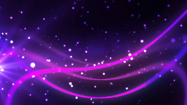 istock Light flares and particles move with magical galaxy lines shining in center. In motion star birth super nova dark magical fantasy like 3d opening portal bg. Award ceremony luxury curve beautiful bg. 2201101383