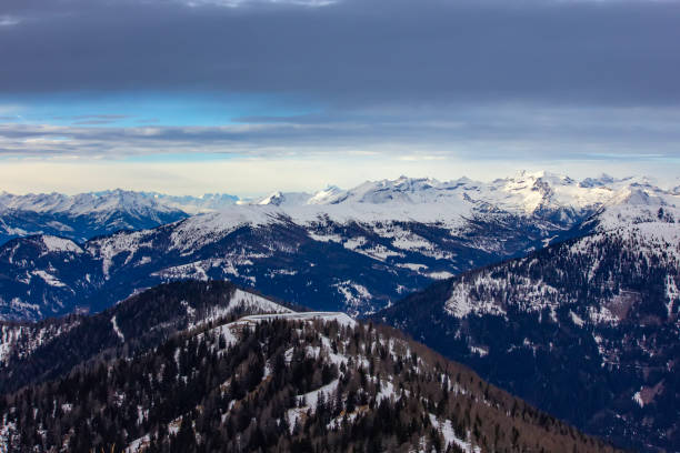 Snowy Alpine Landscape with Glacier Lake in Bad Kleinkircheim