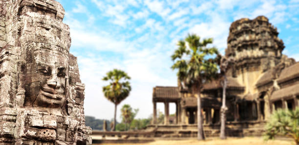 Angkor Wat, Siem Reap, Cambodia on a sunny day.