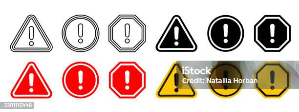 Exconationmarks Sign Caution Warning Signs Set Exclamation Marks Stock Illustration ...