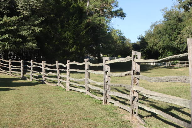 A very old wooden fence in Colonial Williamsburg, Virginia