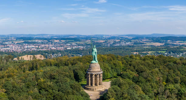 istock Hermann Memorial, a monument of war chief Arminius in Germany 2201128157
