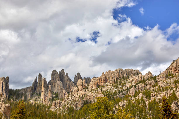 istock Cathedral Spires in Custer State Park with Approaching Storm Clouds, South Dakota 2201133677